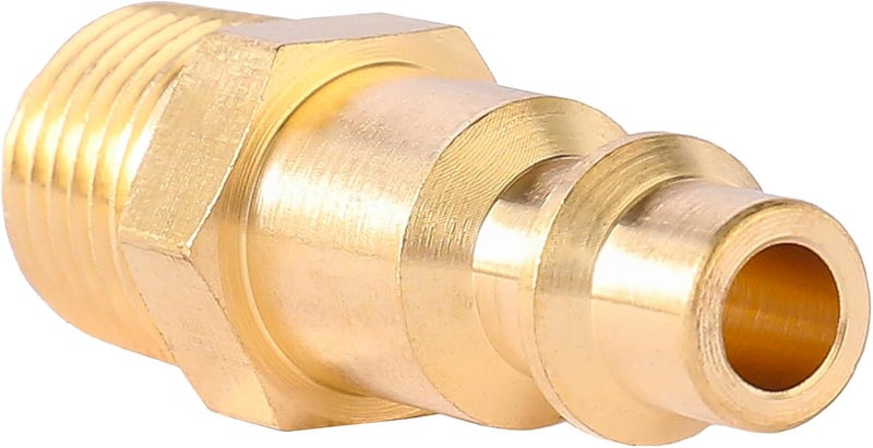 BILBAL Brass 1/4-Inch NPT Male Industrial Air Hose Quick Connect Adapter,Air Coupler and Plug Kit,Air Compressor Fittings 2pcs - Image 3
